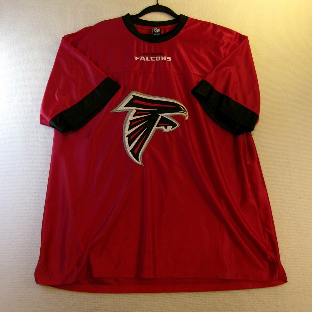 NFL Team Apparel Mens XXL Atlanta Falcons Jersey Red Embroidered Short Sleeve